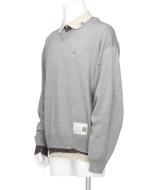 TRIPLE LAYERED KNIT PULLOVER