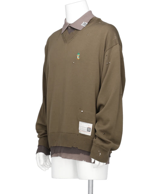 TRIPLE LAYERED KNIT PULLOVER