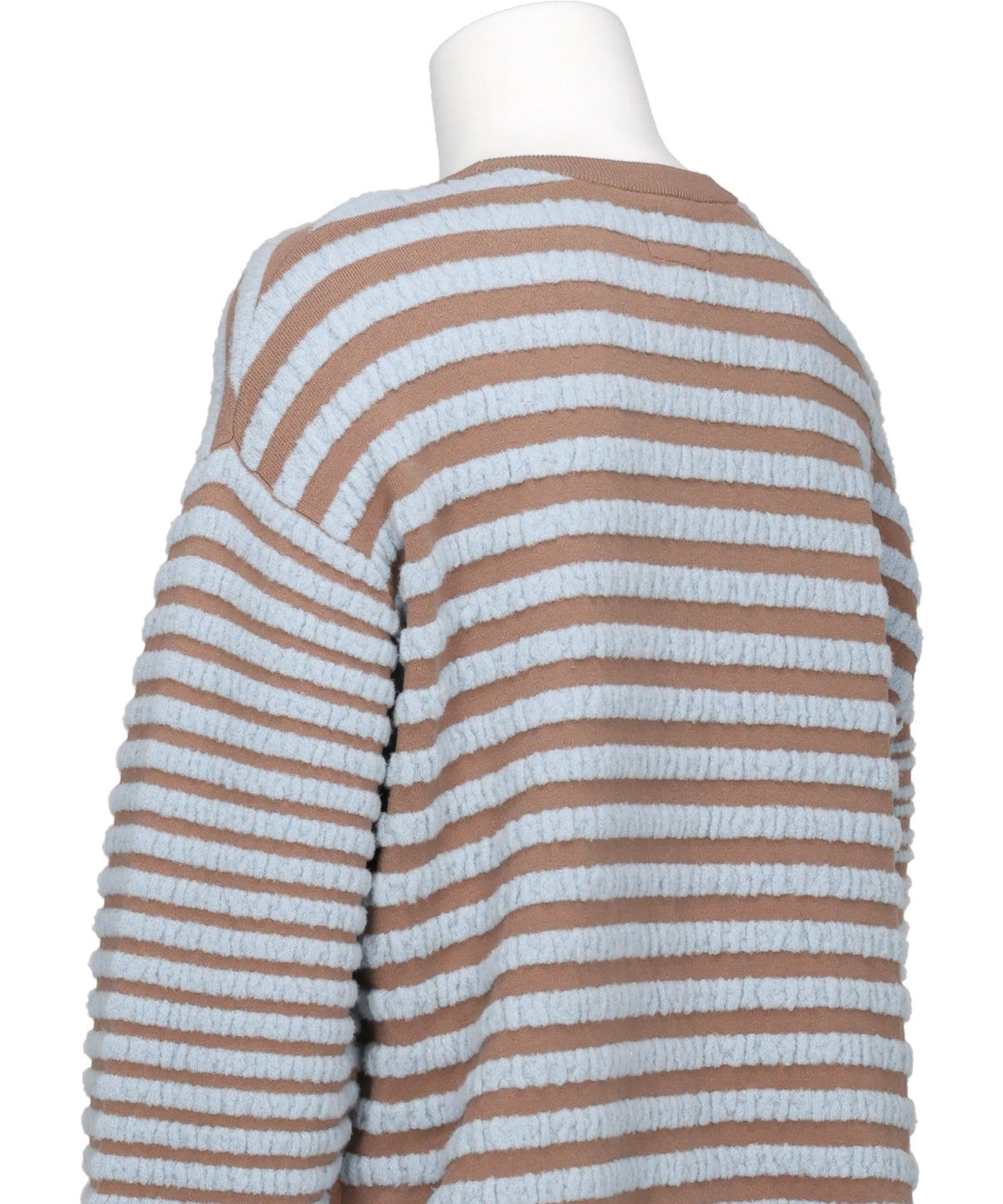 HORIZONTAL MULTI-STRIPE BOUCLÉ KNIT