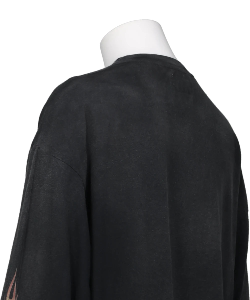 “SKULL FLAME”DISTRESSED L/S TEE