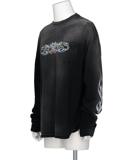 “ROSE-KMY” DISTRESSED LONG-SLEEVET-SHIRT
