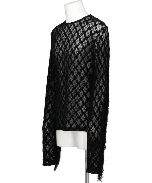 LACE PULLOVER WITH FRINGE