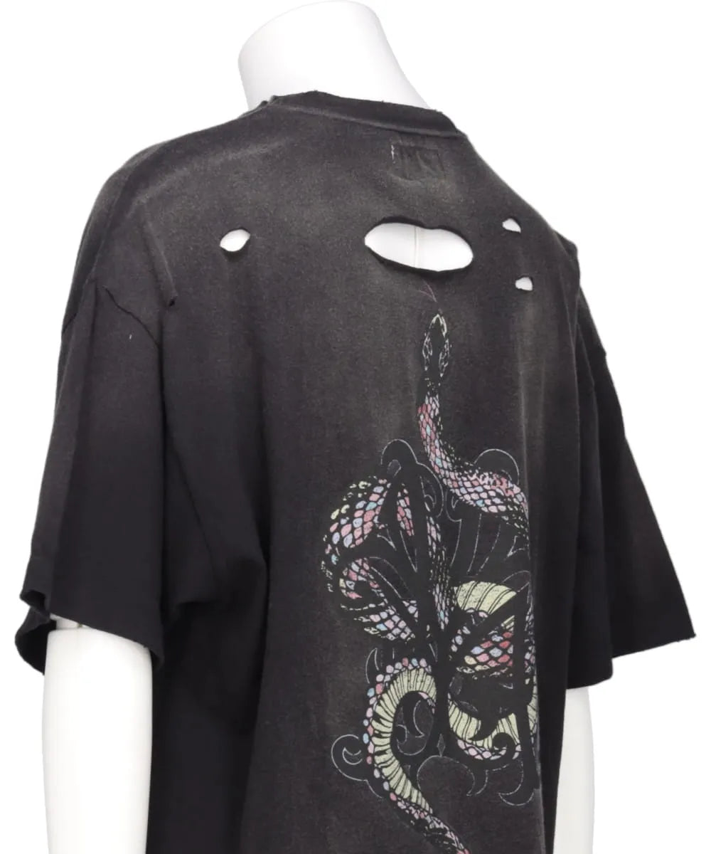 "KMY-SNAKE" DISTRESSED TEE
