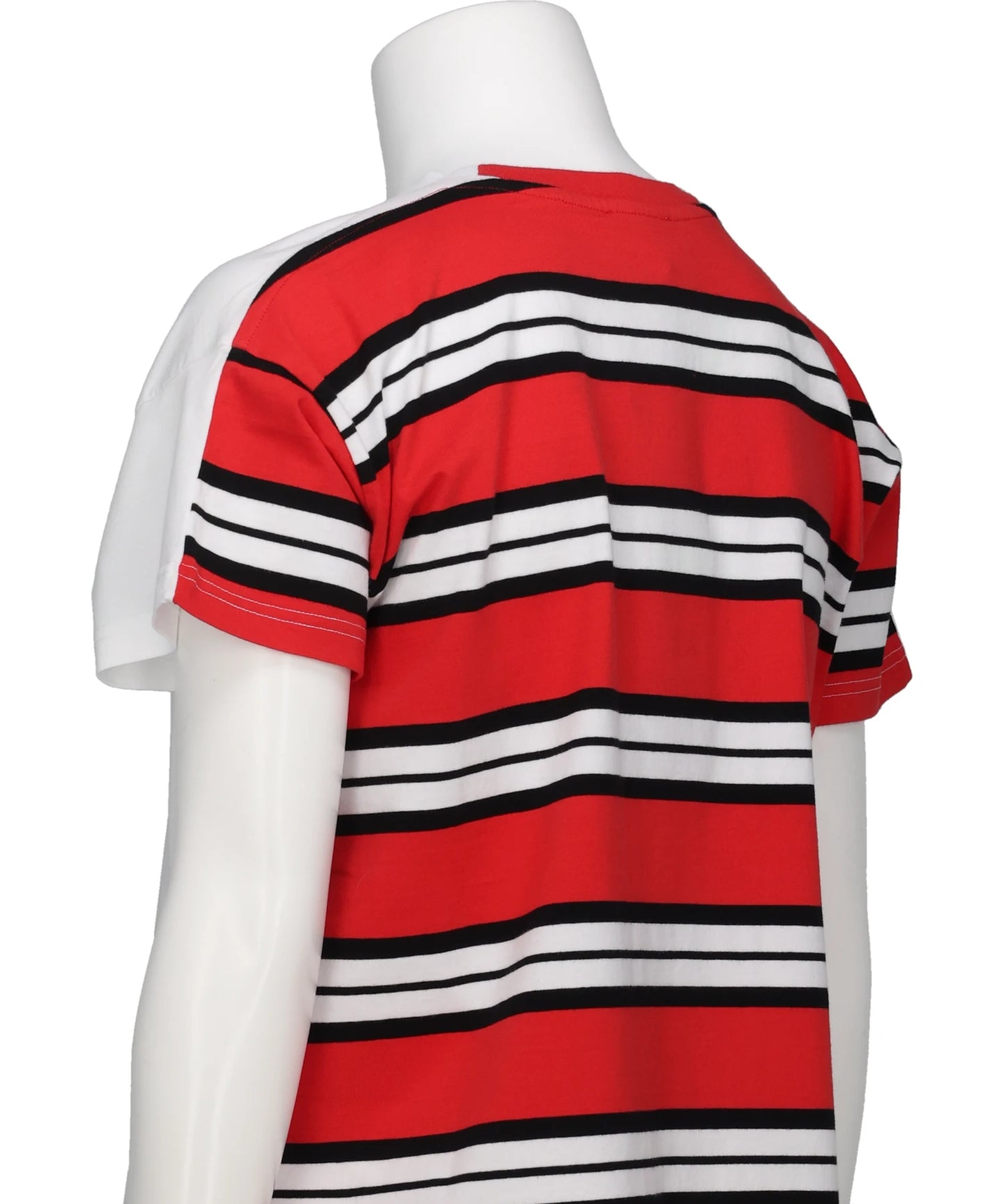 BUM REVEAL TEE- WHITE+RED STRIPE WHT