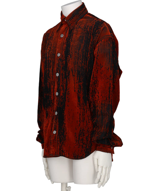 FLOCKED DENIM OVERSIZED SHIRT