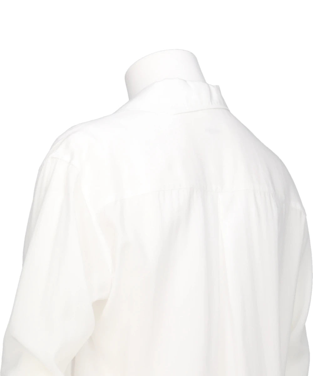 TENSEL ASYMMETRY OPEN COLLAR SHIRT