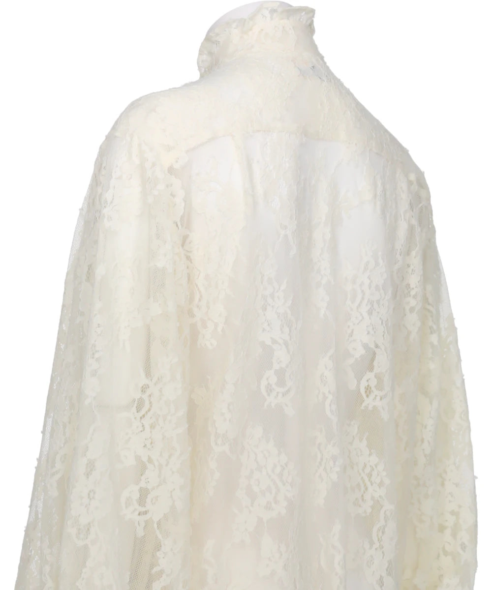 RUFFLE COLLAR LACE SHIRT
