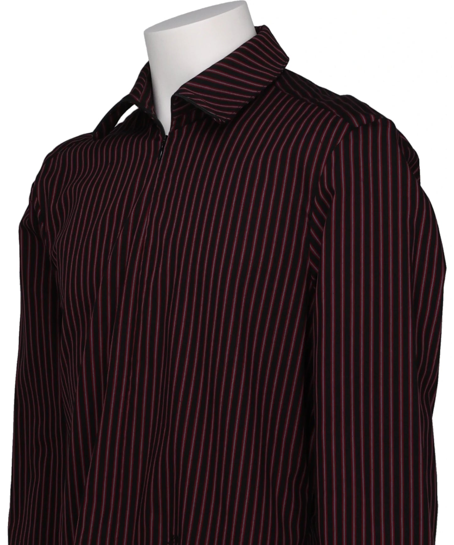 STRIPE SIM-PLE ZIP SHIRT