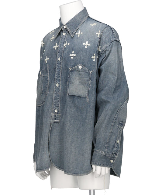"BENJAMIN"BUTTON 8-OZ DENIM WORK SHIRT