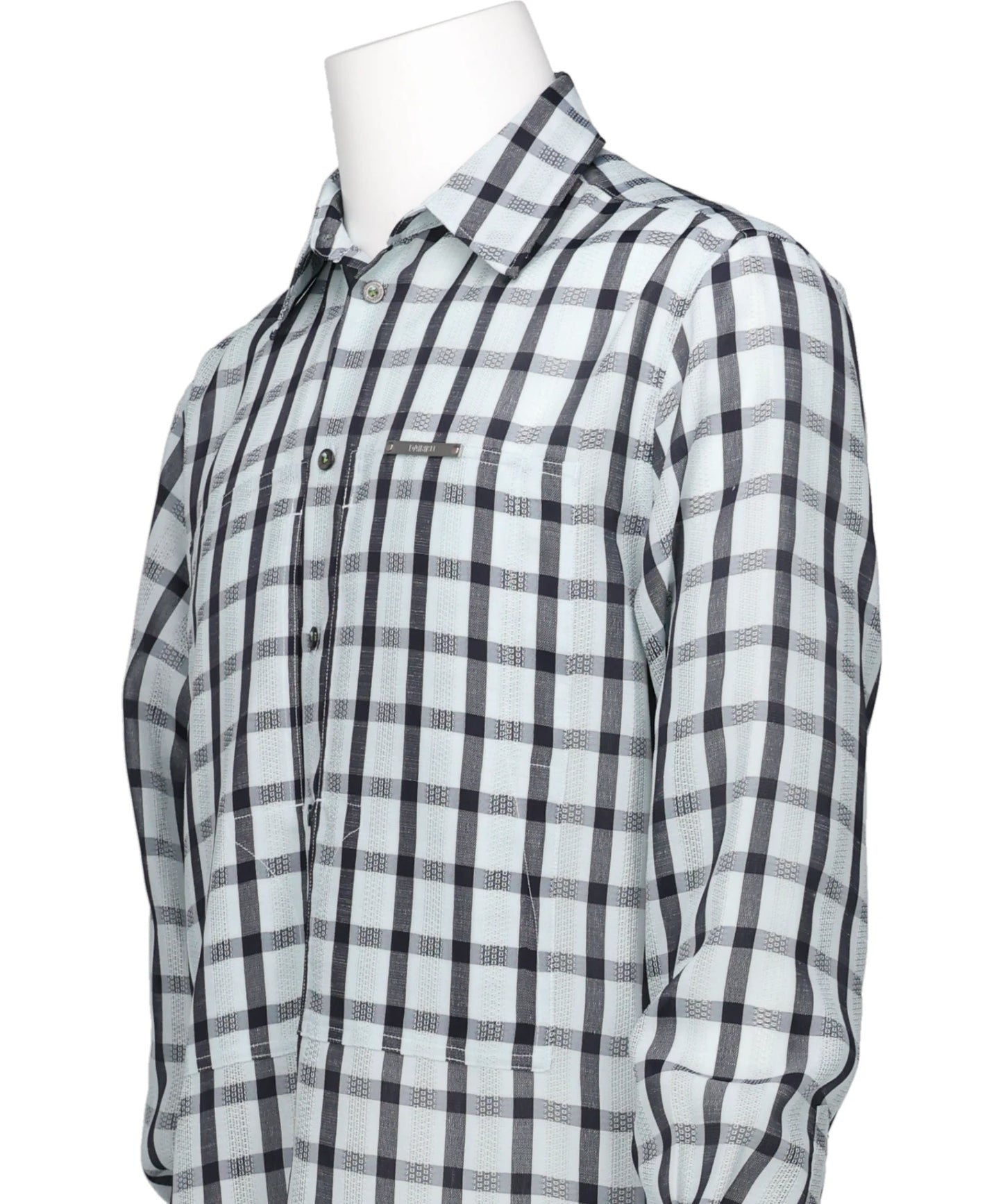 "LENO WEAVE"W-PKT DRESS L-S SHIRT