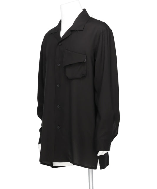 OPEN-COLLAR RAYON SHIRT