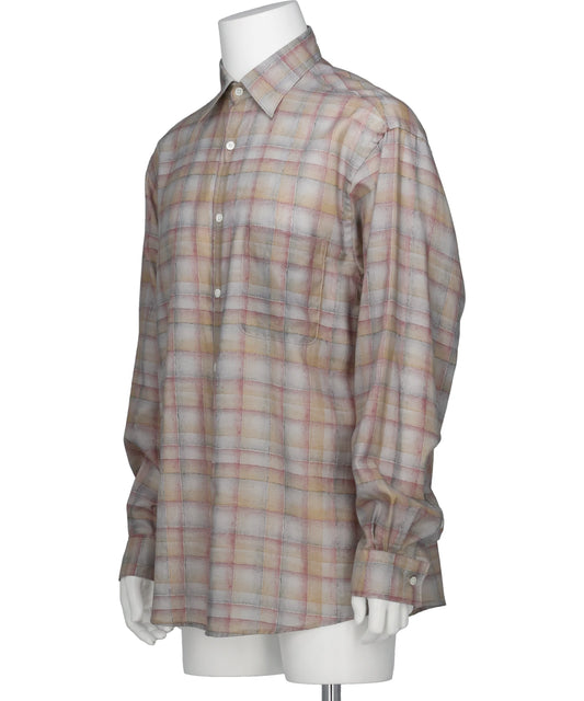 PRINTED PLAID COTTON TWILL SHIRT