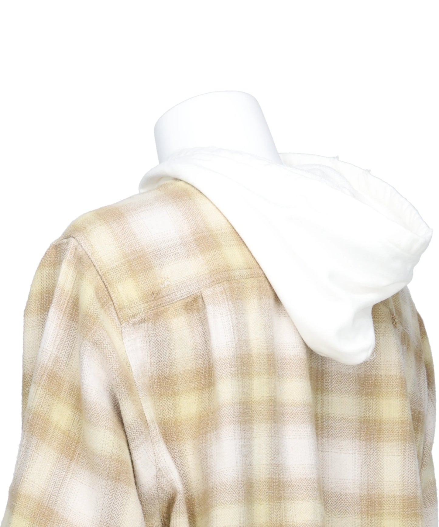 DISTRESSED HOODED CHECKED SHIRT