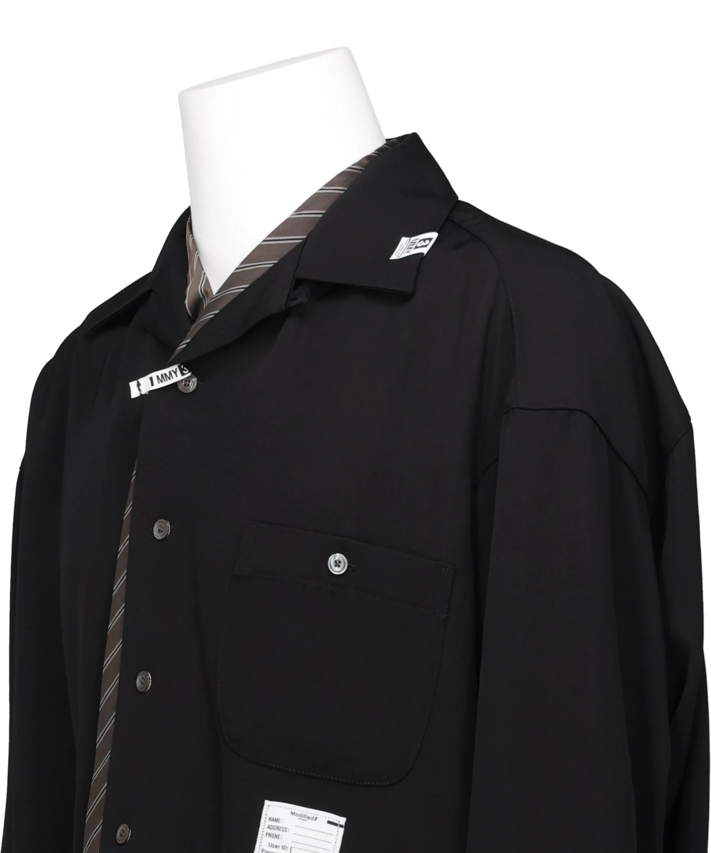 ATTACED TIE L/S SHIRTS