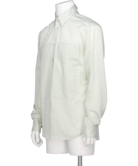 “PUNCHING STRIPE” W-PKT DRESSL-S SHIRT