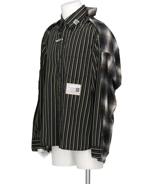 COMBINED CHECK × STRIPE SHIRT