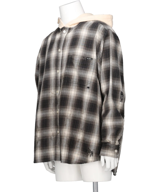 OG CHECK SUN-FADED HOODED SHIRT