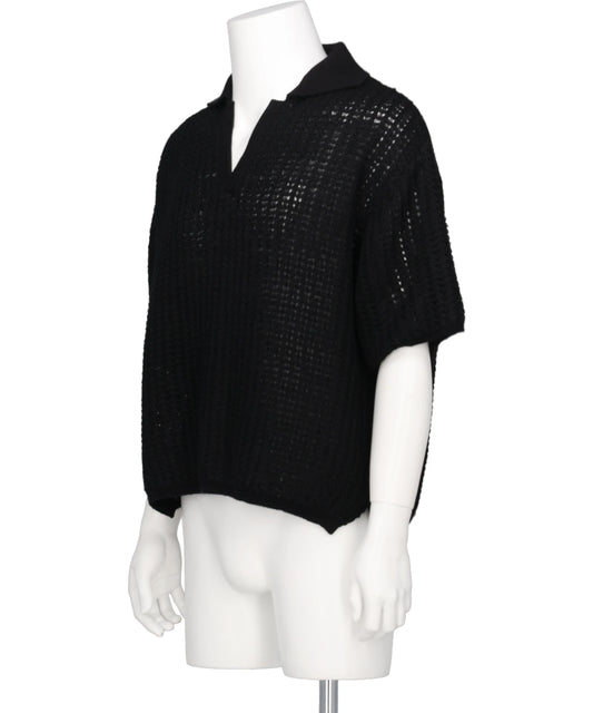 MESH KNIT SKIPPER POLO SHIRT