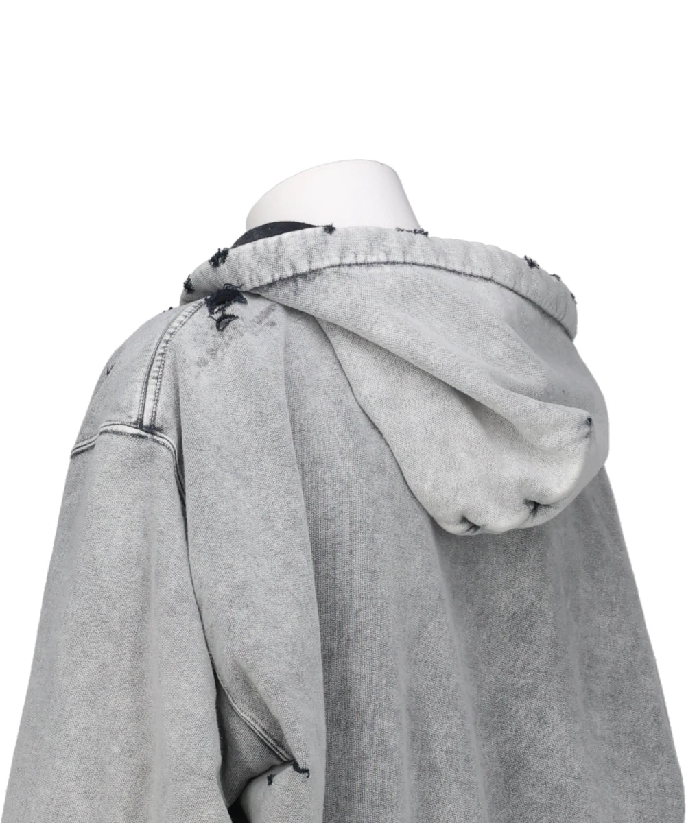 EMBELLISHED BLEACHED HOODIE