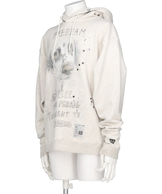 EMBELLISHED DISTRESSED HOODIE