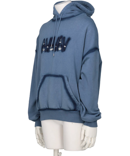 OS SHOULDERLESS HOODIE CUT AV-LOGO BLUE