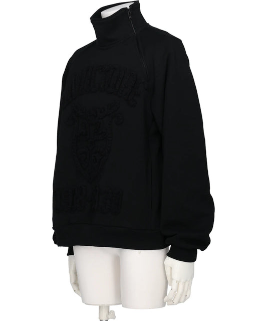 TAPE EMBROIDERY JERSEY SWEAT SHIRT