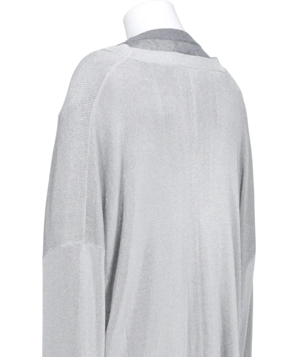 DOCKING LAME COTTON CARDIGAN KNIT