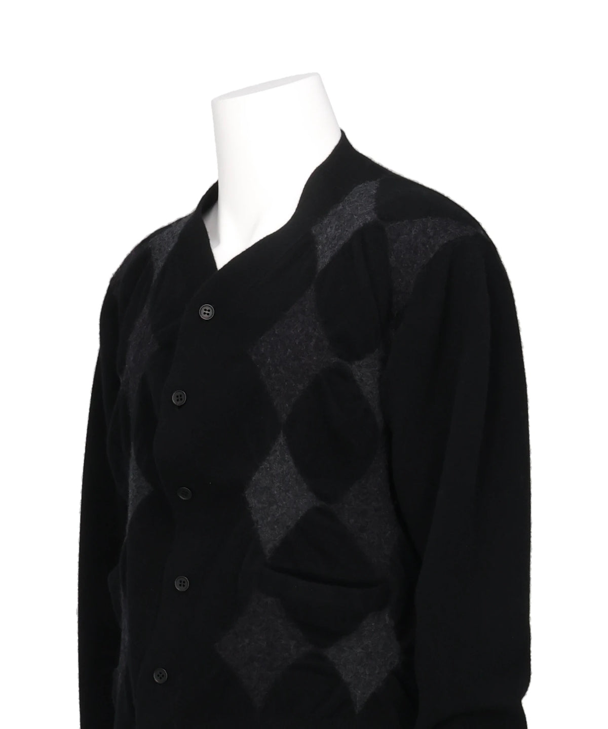 BOILED WOOL ARGYLE SWEATER