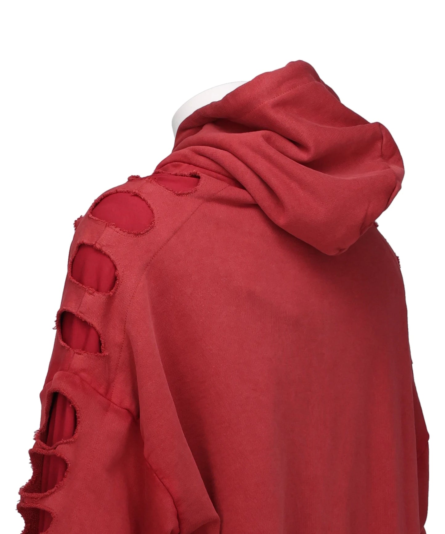 SHOULDERLESS HOODIE CUT-OUT RED