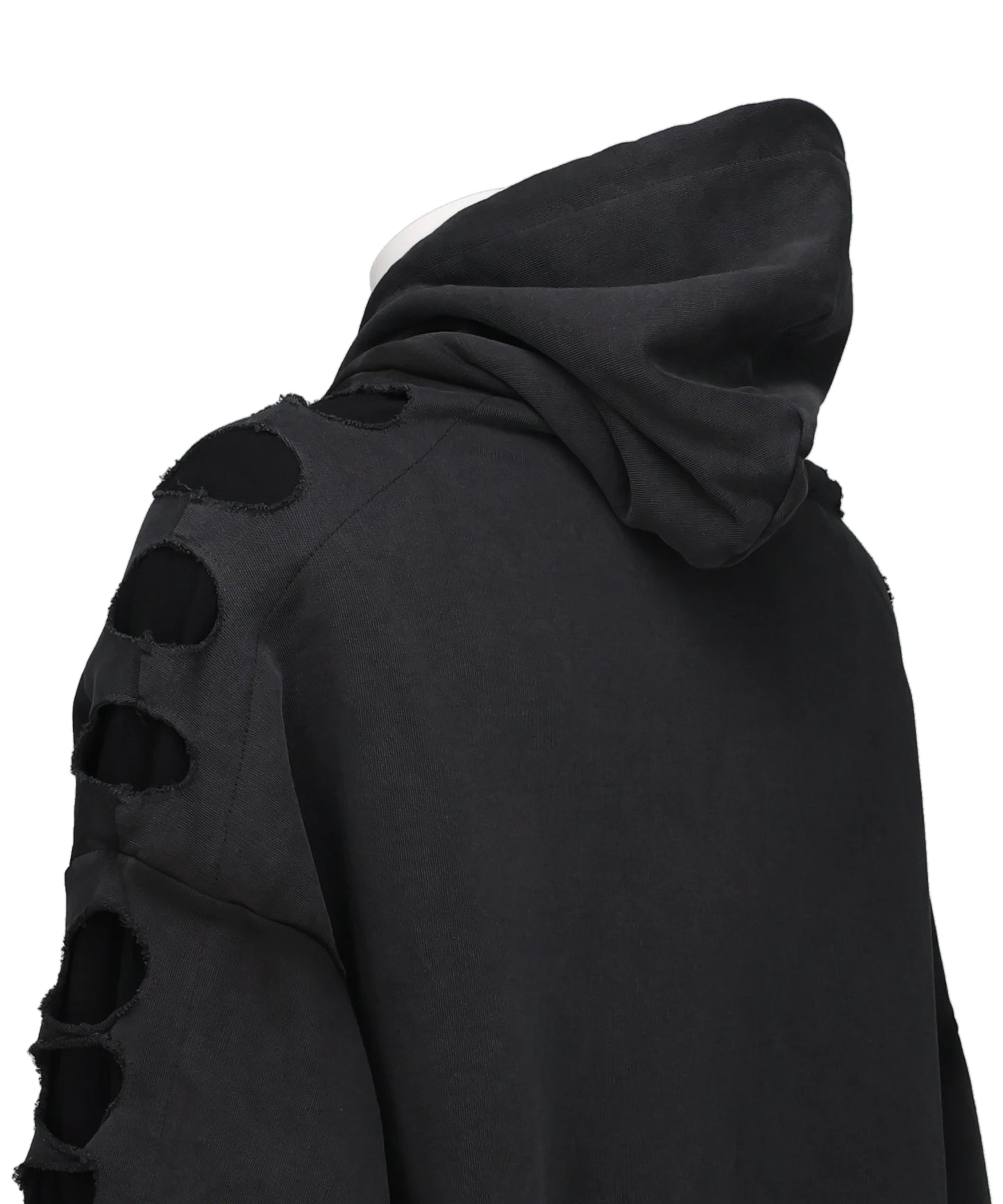 OS SHOULDERLESS HOODIE CUT-OUT BLACK