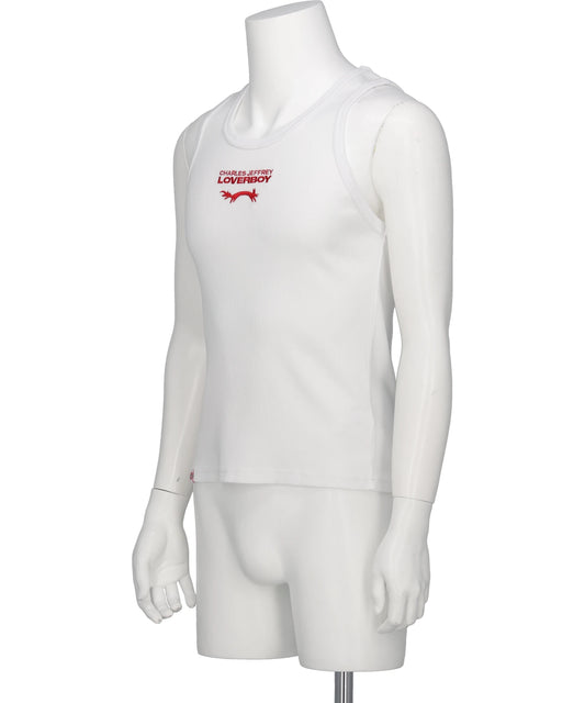 LOGO TANK TOP- WHITE AND RED WHT