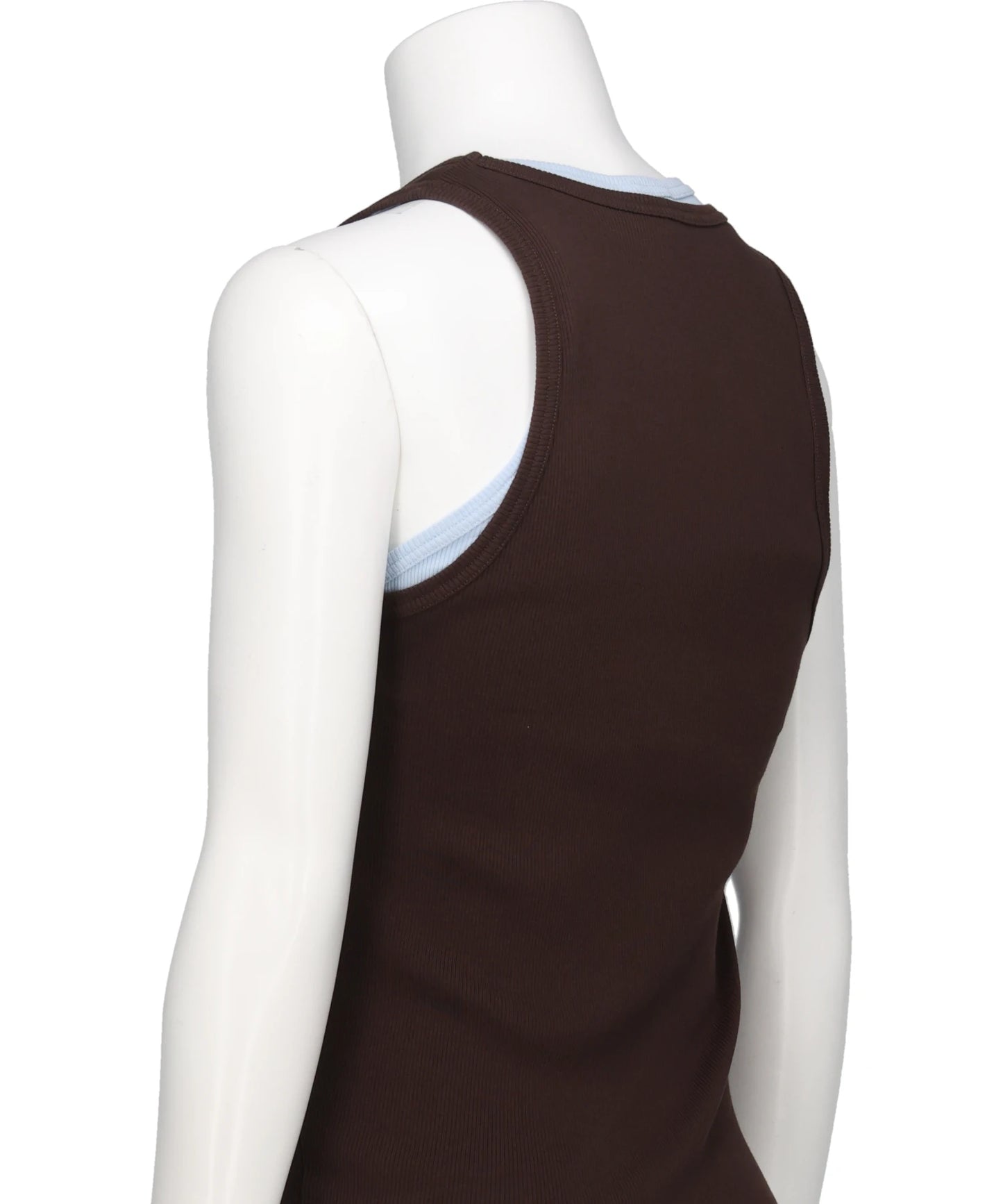 DOUBLE LOGO TANK TOP- BROWN+LIGHT BLUE BRW