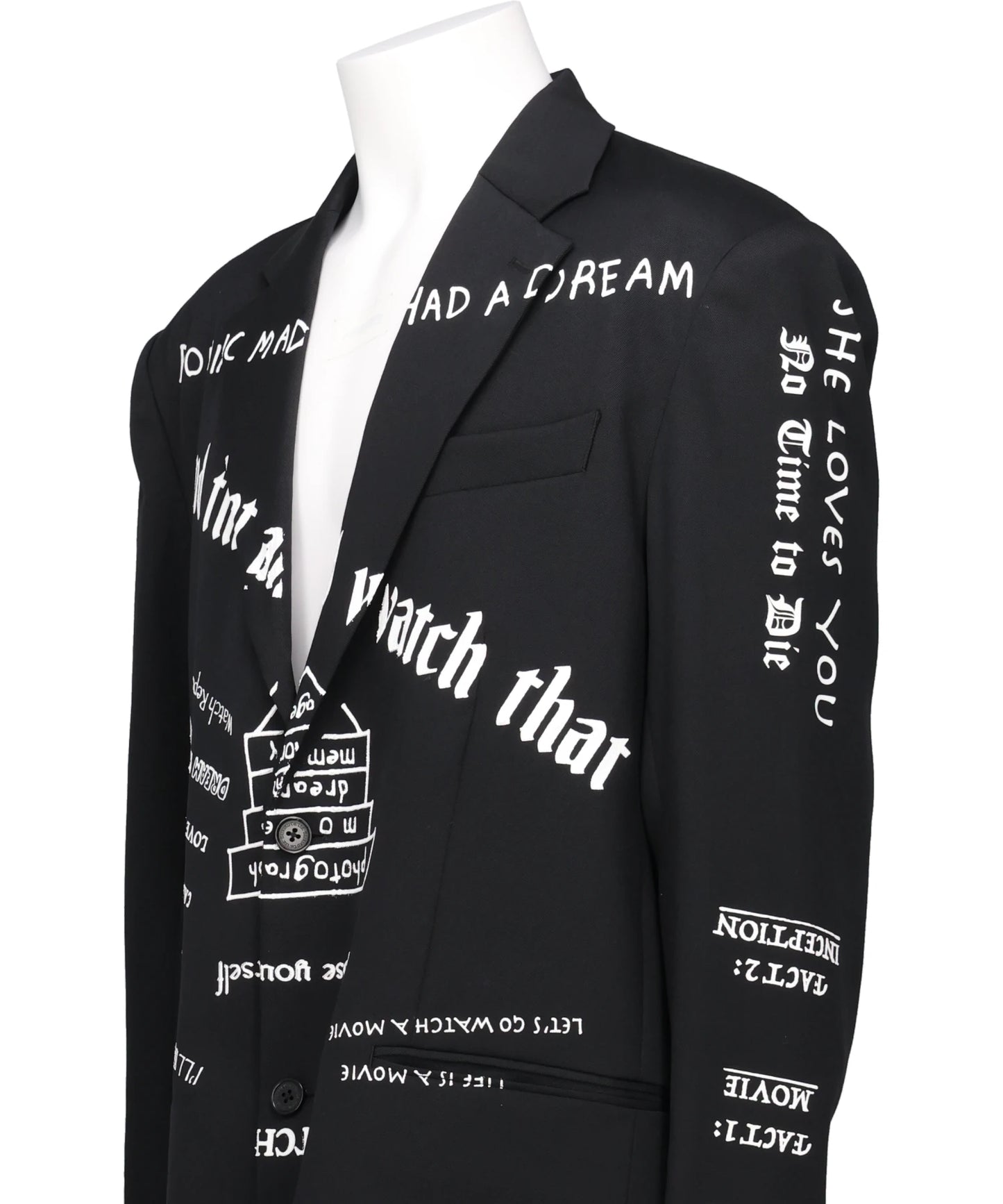 "TATTOO" PRINTED TAILORED JACKET