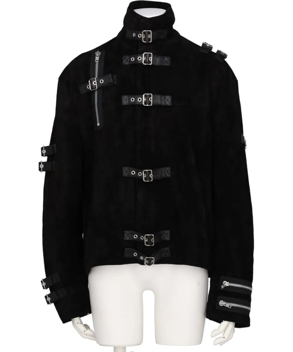BUCKLE OVERLOAD LEATHER JACKET - BLK SUEDE – MIDWEST ONLINE STORE