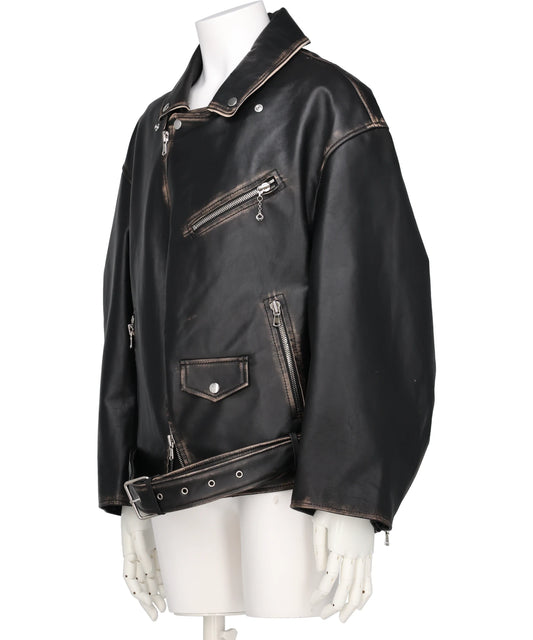 LEATHER W RIDERS BLOUSON