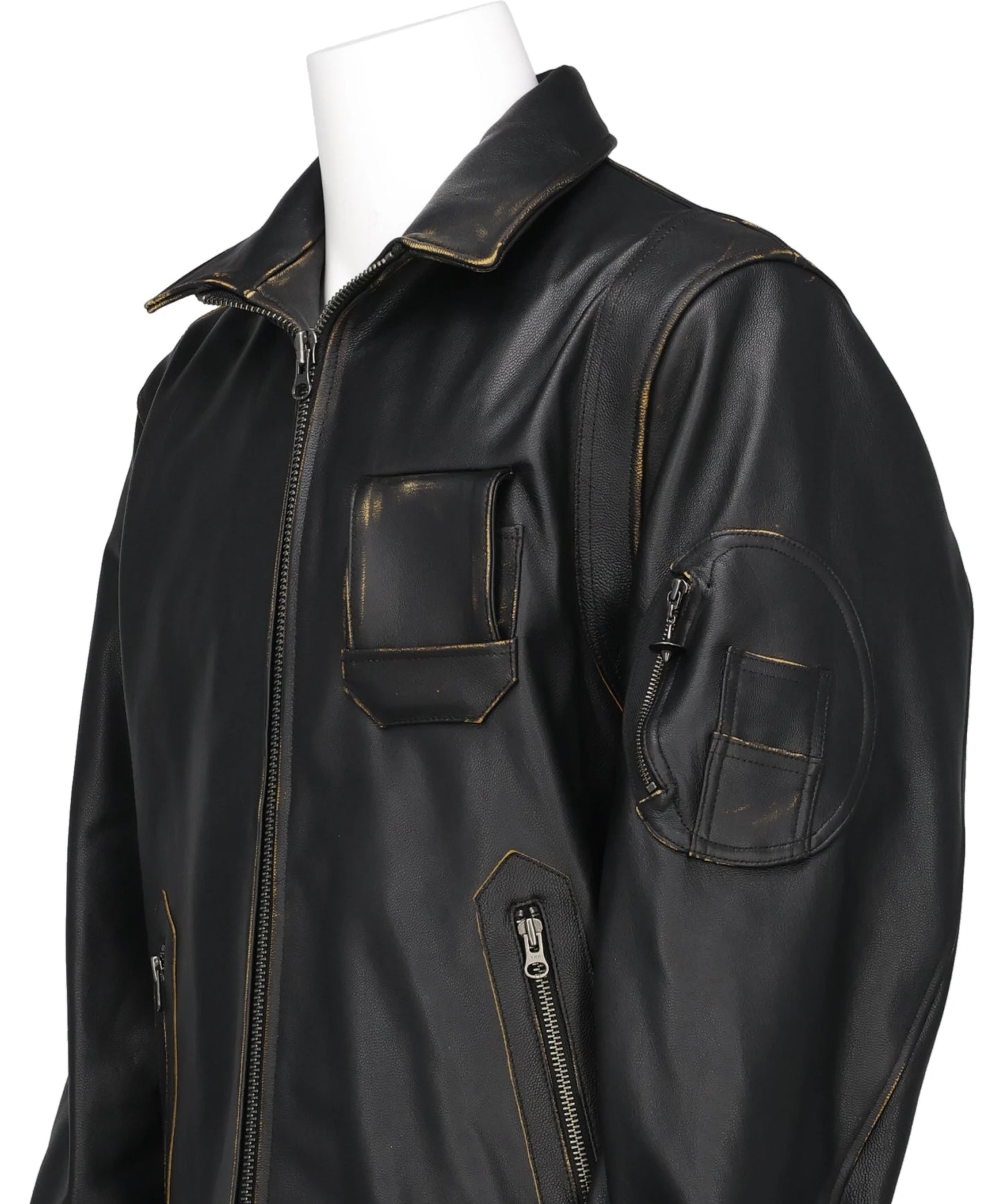 MILLITARY LEATHER FLIGHT JACKET
