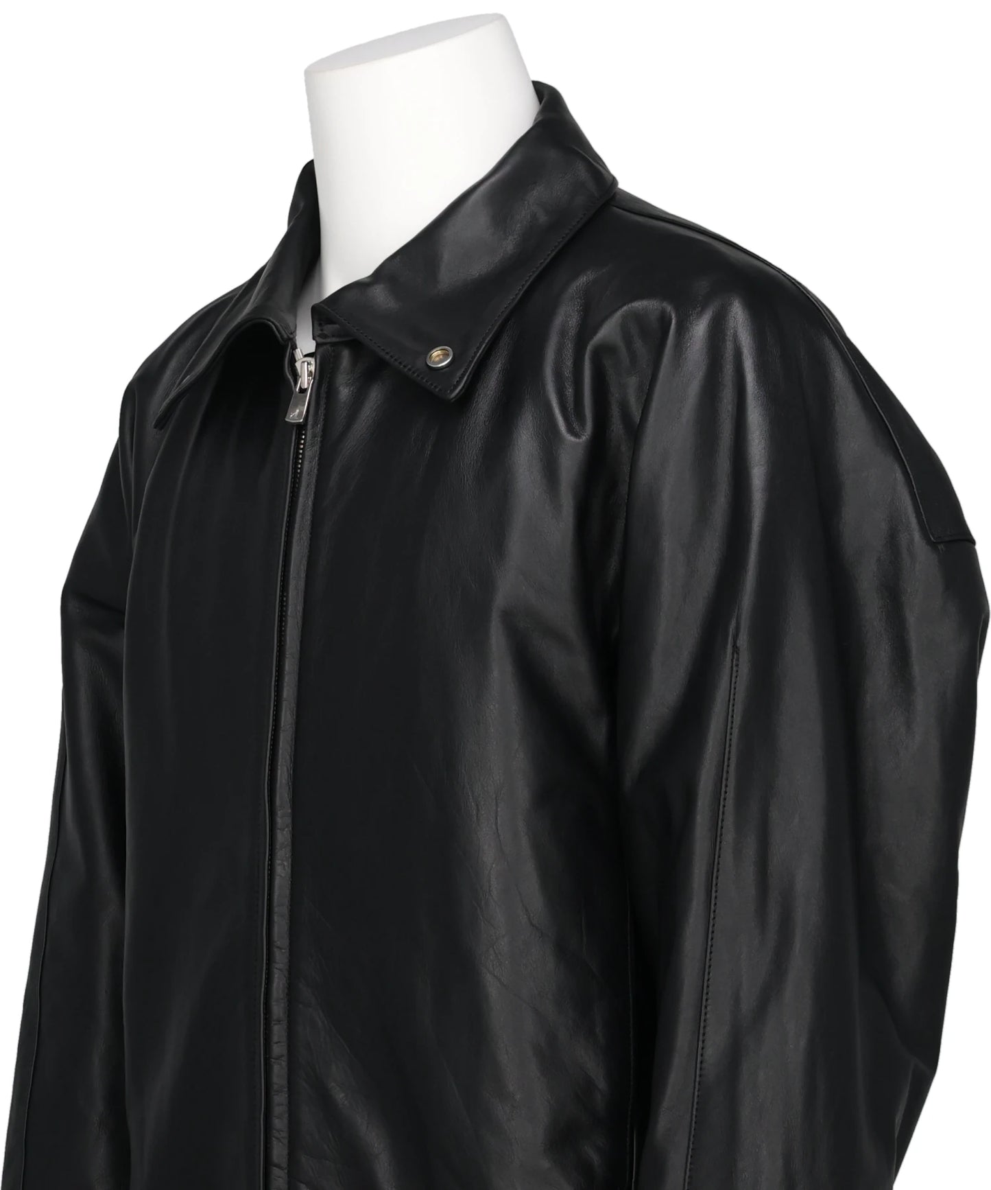 LEATHER ZIP-UP BLOUSON