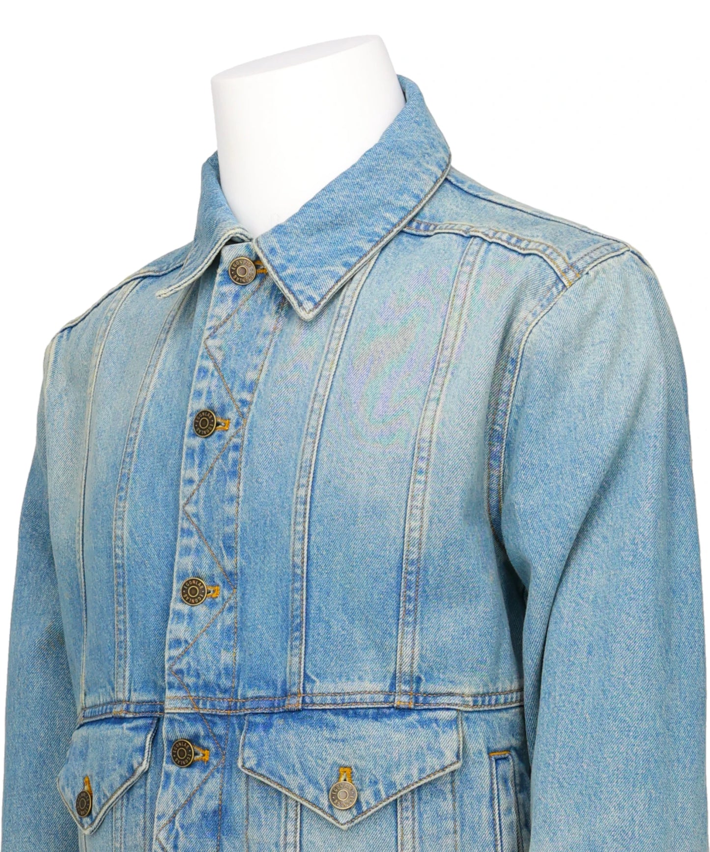 LEATHER STRAP DENIM JACKET