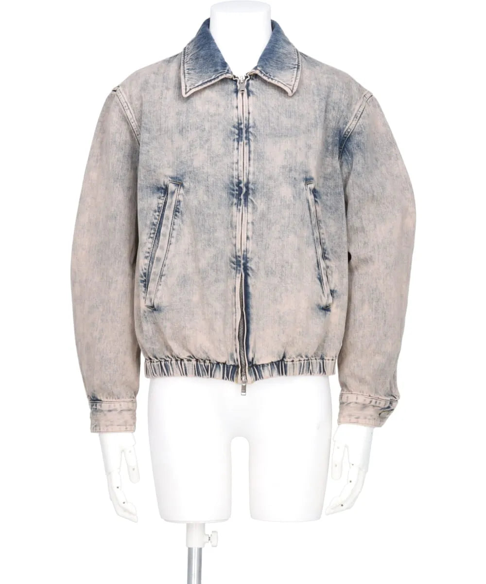 BLEACHE&OVER DYE DENIM FRONT ZIP BLOUSON – MIDWEST ONLINE STORE