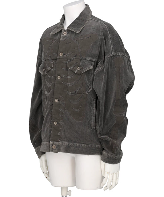 BONE APPLIQUE CORDUROY JACKET