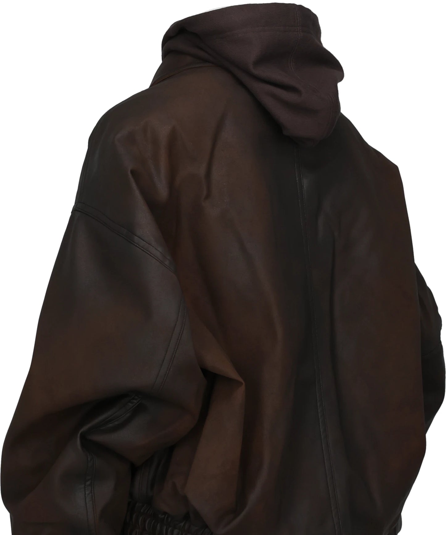 LAYERED FAUX LEATHER BLOUSON
