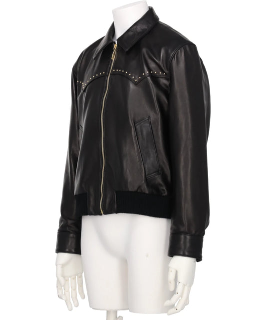 STUDDED WESTERN HARRINGTON JACKET