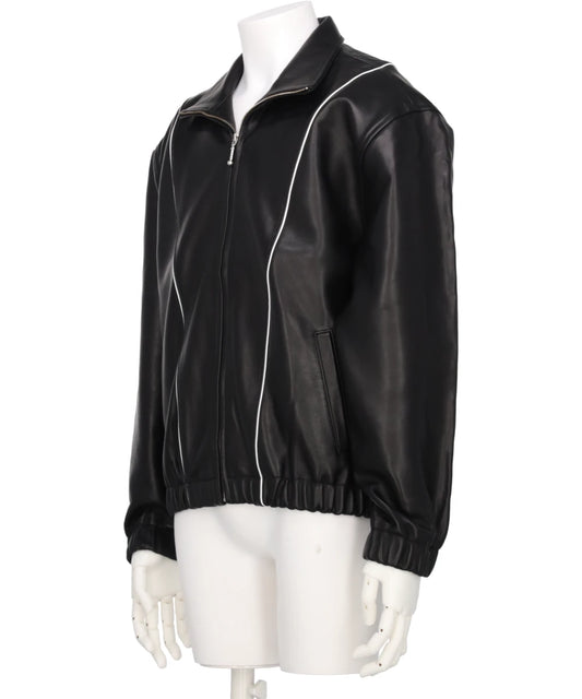 LEATHER TRACK JACKET