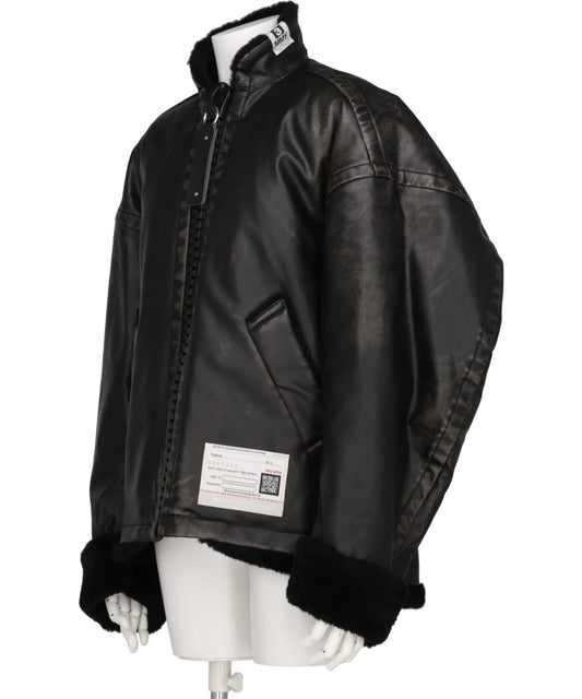 VEGAN BOA LEATHER JACKET