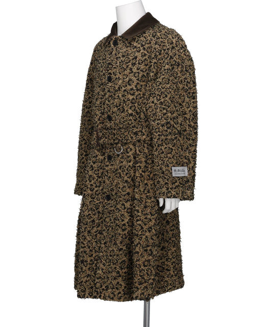 LEOPARD JACQUARD NEEDLE PUNCH BELT COAT