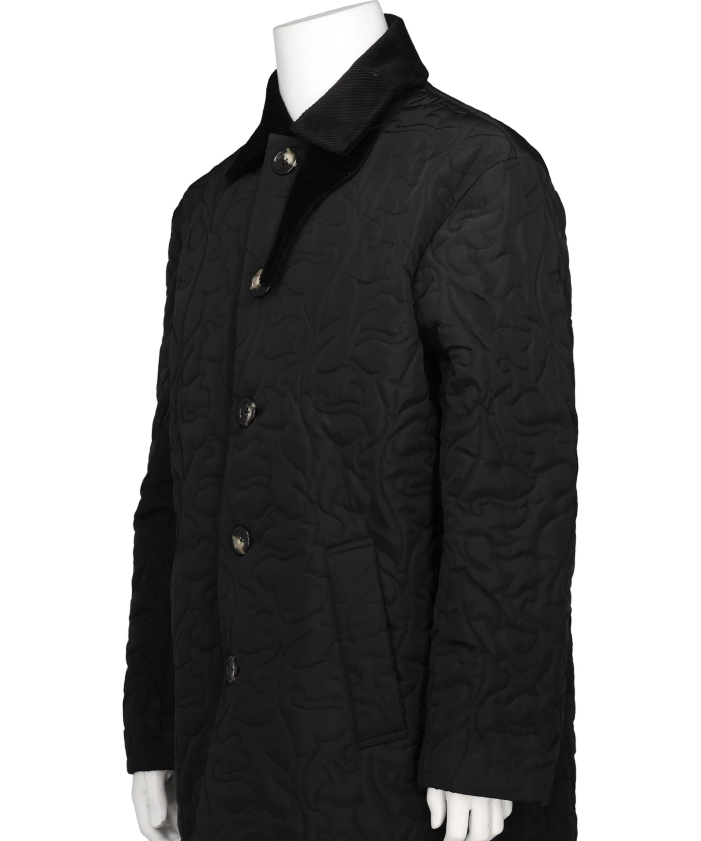 FLOWER PATTERN QUILTED COAT