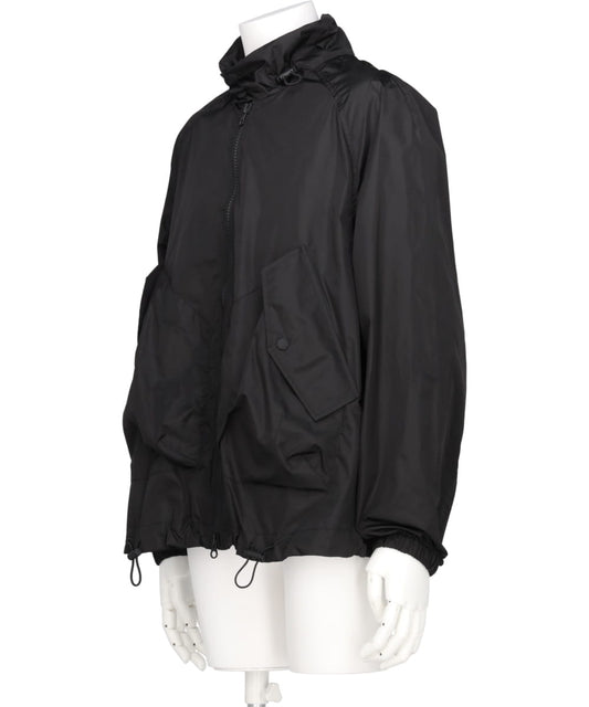 DRAWSTRING DETAIL HARRINGTON JACKET W/DAISY EMB