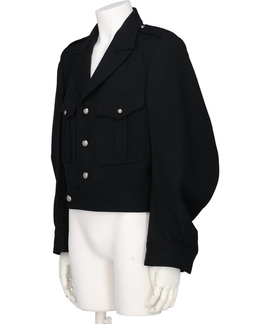 WOOL BARATHEA MASSIVE ROUNDED SLEEVEIKE JACKET