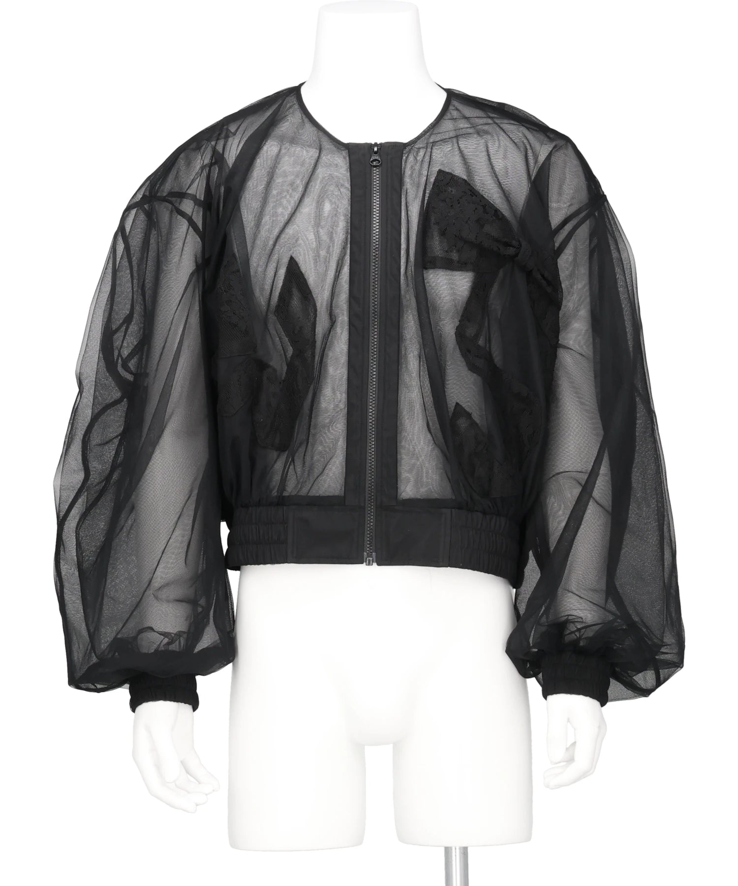 VIVIANO(ヴィヴィアーノ) 2026SS RIBBON DETAIL TULLE BOMBER JACKET 