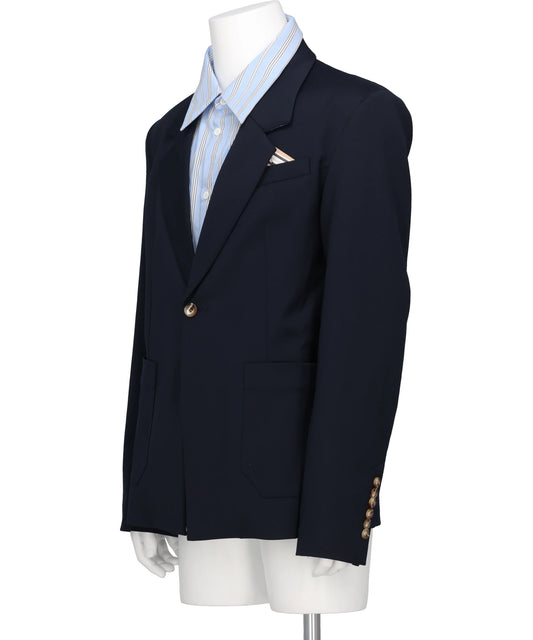 5 MINUTES EARLY JACKET- NAVY+BLUE STRIPE BLU